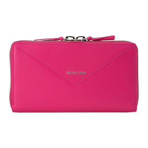 Balenciaga Papier Long Wallet Round Zipper Pink
